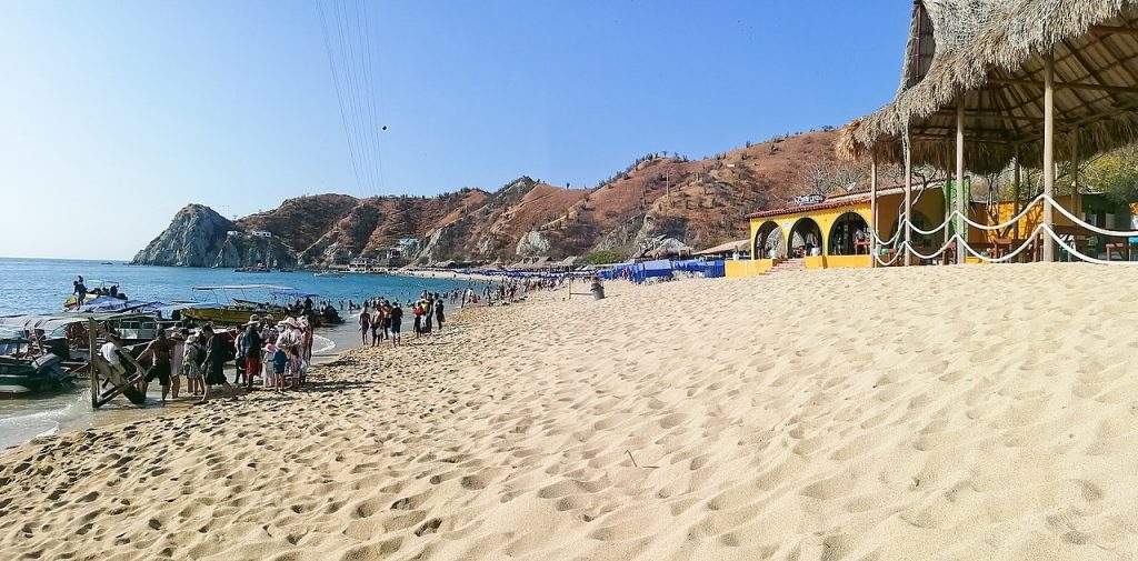Playa Blanca beach in Santa Marta Colombia