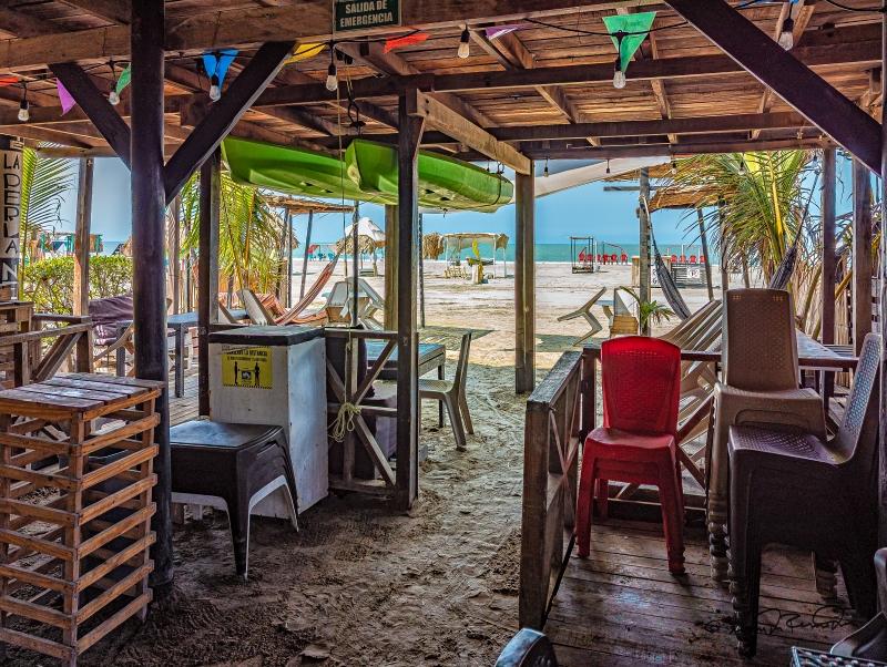 Beach restaurant in Cartagena