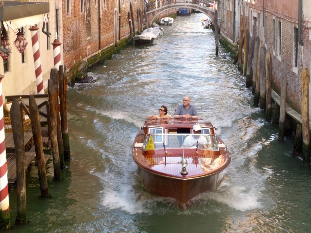Water taxi in Venice, Italy