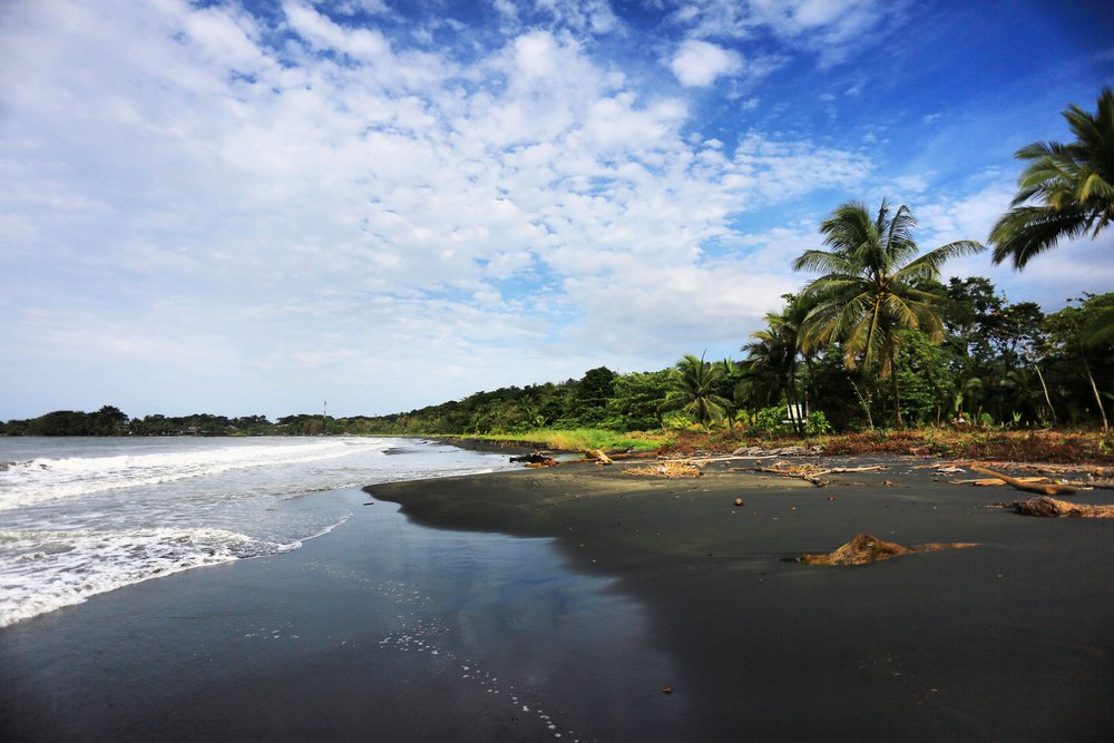 black sand beach in Costa Rica
