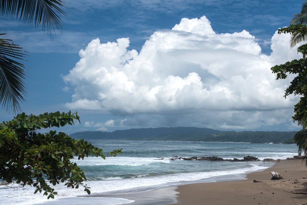 Beautiful tropical beach on The Nicoya Peninsula near Tambor, Costs Rica.