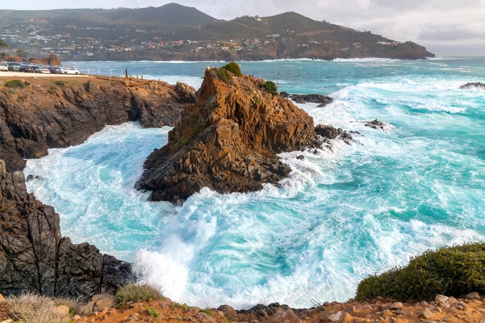 rocky outcrop in Playa Todos Santos, Mexico