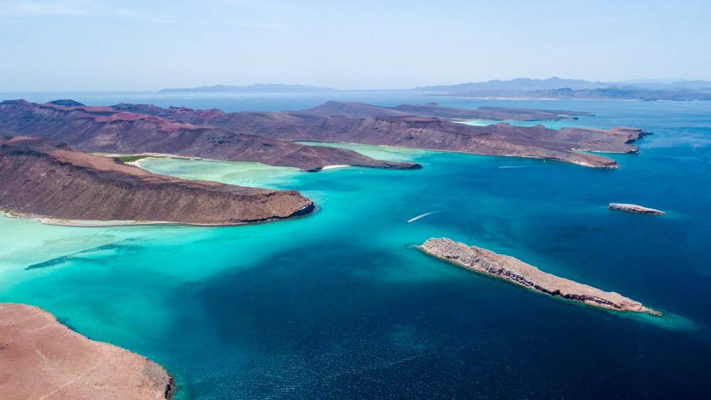 aerial view of Espiritu Santo near La Paz Mexico